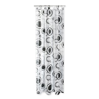 Voile Vorhang Schlaufen Black & White transparent Gardine ca. 140x245 cm retro