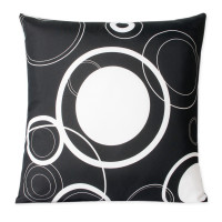 Kissenhülle Black & White Muster Kreise schwarzweiß sw Kissenbezug modern Deko Kissen schwarz 50x50 cm