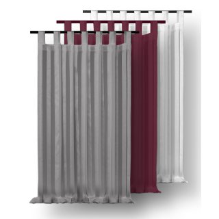 Voile Vorhang Schlaufen Isa 140x145 cm halb transparent Gardine Schlaufenschal