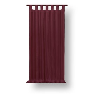 Voile Gardine rot Streifen Dekoschal 140x175 cm halbtransparent Schlaufen Vorhang