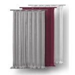 Vorhang Kräuselband 140x145 cm Streifen Voile Dekoschal halb transparent Gardine