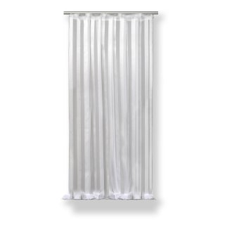 Vorhang Kräuselband weiss 140x175 cm Streifen Voile halb transparent Gardine
