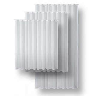 Voile Vorhang Kräuselband edel Streifen Gardine leicht luftig weiß 270 cm breit