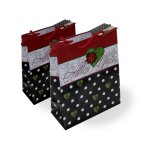 Geschenktaschen Marienkäfer 2er Set ca. 18x23x10 cm schwarz Pünktchen