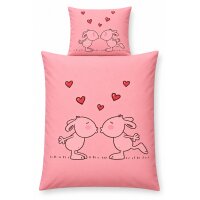 Bettwäsche Love 2 tlg. Garnitur in Pink ca. 135x200...