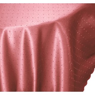 Tischdecke rund 180 cm Ø pink rosa hell Punkte damast Struktur bügelfrei fleckenabweisend