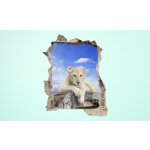 Wandbild White Lion Sticker 3D wild Life Foto Tapete Wandtattoo ca. 125x100 cm #1508
