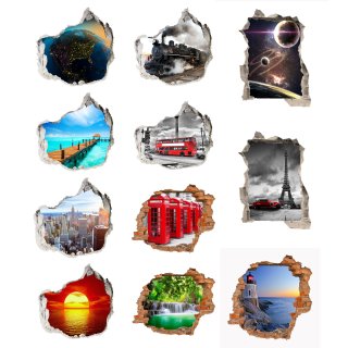 Wandbild Sticker 3D civil Life Foto Tapete Wandtatto Bild Aufkleber 125x100 cm