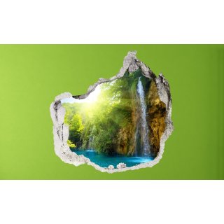 Wandbild Glow Waterfall Sticker 3D civil Life Foto Tapete Wandtattoo ca. 125x100 cm #1509