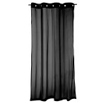 Vorhang schwarz Ösen transparent Voile Dekoschal uni Gardine Sheer ca. 140x245 cm