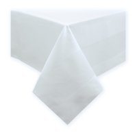Tischdecke weiß Baumwolle 100x140 cm eckig mit Atlaskante...