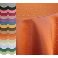 Tischdecke 130x260 cm orange oval Mitteldecke Punkte bügelfrei fleckenabweisend