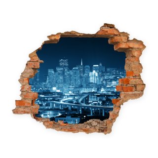 Wandbild Blue City Sticker 3D mix Foto Tapete Wandtattoo ca. 125x100 cm #1542