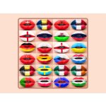 Leinwand Bild Mund 30x40 cm Länder Mix Flaggen Canvas Wandbild Lippen