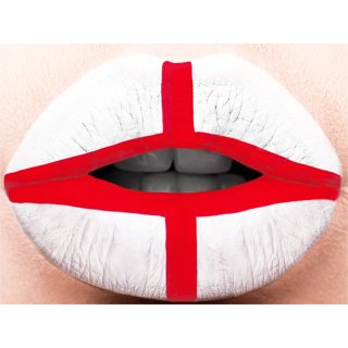 Leinwand Bild England Mund 30x40 cm Länder Flaggen Canvas Wandbild Lippen