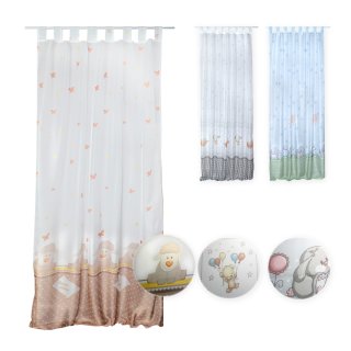 Voile Schlaufenschal Kinder Gardine transparent Vorhang ca. 140x245 cm