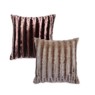 Kissenbezug 45x45 cm Kissenhülle Streifen soft Nerz Optik Kissen Dekokissen