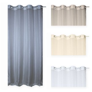 Voile Dekoschal Ösen Gardine Gitter Vorhang transparent ca. 140x245 cm