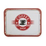 Metall Tablett Vintage Style 40x30 cm rechteckig Tray Retro Serviertablett Coffee Shop