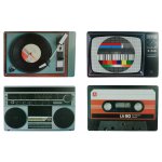 Platzset Retro Nostalgie HiFi Geräte Kunststoff abwaschbar Tischset 29x44 cm