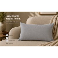 Kissenbezug 30x50 silber Kissenhülle Struktur Leinenoptik Deko Kissen