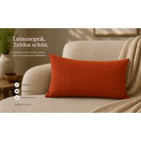 Kissenbezug 30x50 terracotta Kissenhülle Struktur Leinenoptik Deko Kissen