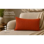 Kissenbezug 30x50 terracotta Kissenhülle Struktur Leinenoptik Deko Kissen