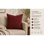 Kissenbezug 40x40 bordeaux Kissenhülle Struktur Leinenoptik Deko Kissen