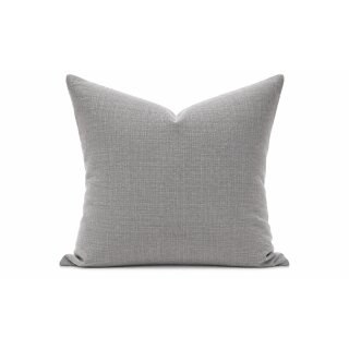 Kissenbezug 40x40 silber Kissenhülle Struktur Leinenoptik Deko Kissen