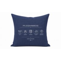 Kissenbezug 40x40 blau Kissenhülle Struktur Leinenoptik Deko Kissen
