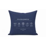 Kissenbezug 40x40 blau Kissenhülle Struktur Leinenoptik Deko Kissen