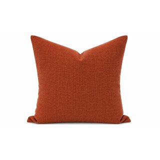 Kissenbezug 50x50 terracotta Kissenhülle Struktur Leinenoptik Deko Kissen