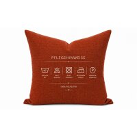 Kissenbezug 50x50 terracotta Kissenhülle Struktur Leinenoptik Deko Kissen