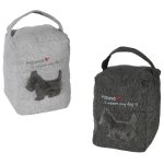 Türstopper Hund gewebt ca. 16x13 cm Doorstop mit Trägegriff Türhalter grautöne Dog