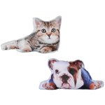 Dekokissen Hund oder Katze Fotodruck ca. 40x25 cm Zierkissen Sofakissen Kissen gefüllt