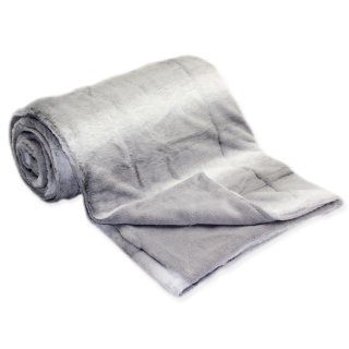 Fleece Decke grau 150x200 cm Kuscheldecke Fellimitat LUXURY Sofadecke Coral