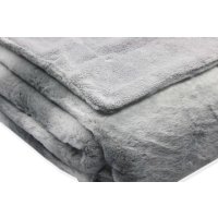 Fleece Decke grau 150x200 cm Kuscheldecke Fellimitat LUXURY Sofadecke Coral