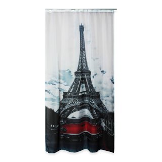 Vorhang bedruckt halbtransparent Paris 140x245 cm Gardine Voile Dekoschal