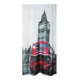 Vorhang bedruckt halbtransparent London 140x245 cm Gardine Voile Dekoschal