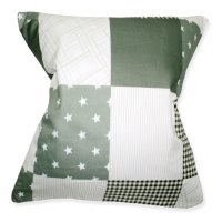 Kissenhülle Patchwork Sterne grau kiesel Druck Kissenbezug Dekokissen Zierkissen