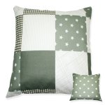 Kissenhülle Patchwork Sterne grau kiesel Druck Kissenbezug Dekokissen Zierkissen