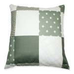 Kissenhülle Patchwork Sterne grau kiesel Druck Kissenbezug Dekokissen Zierkissen