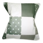 Kissenhülle Patchwork Sterne grau kiesel Druck Kissenbezug Dekokissen Zierkissen