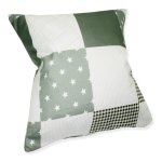 Kissenhülle Patchwork Sterne grau kiesel Druck Kissenbezug Dekokissen Zierkissen