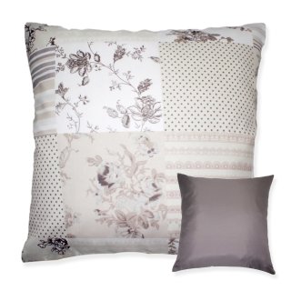 Kissenhülle Patchwork Blumen erdtöne Druck Kissenbezug Dekokissen Zierkissen