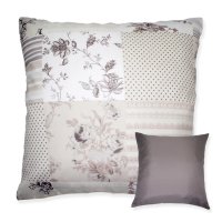 Kissenhülle Patchwork Blumen erdtöne Druck Kissenbezug Dekokissen Zierkissen