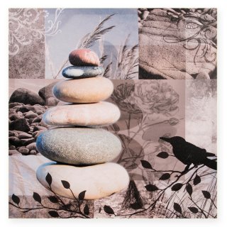 Leinwandbild bunte Steine Leinwand Bild ca. 50x50 cm Leinen auf Holzrahmen