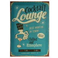 Leinwandbild Vintage Barmotive Leinwand Bild ca. 30x40 cm Leinen auf Holzrahmen Cocktail lounge