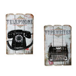 Holzschild Old Style Telefon Shabby Holz Schild ca. 38x25 cm rustikal Holz-Schild