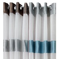 Geschossene Voile Gardine mit Ösen 140x245 Rainbow Vorhang transparent
